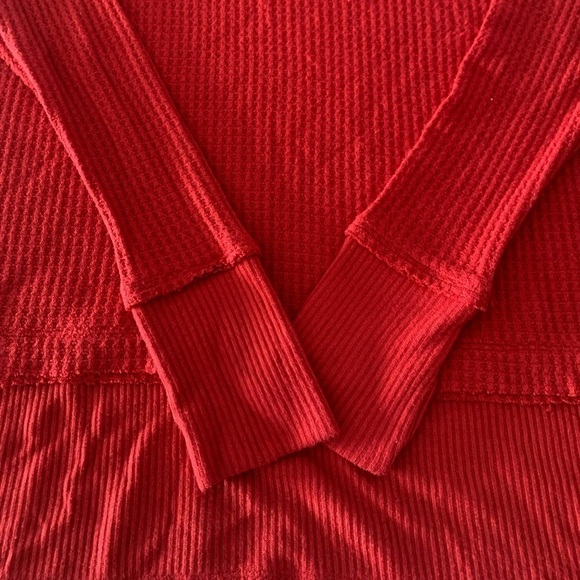 FREE PEOPLE oversized thermal knit vintage top size S - Picture 7 of 16